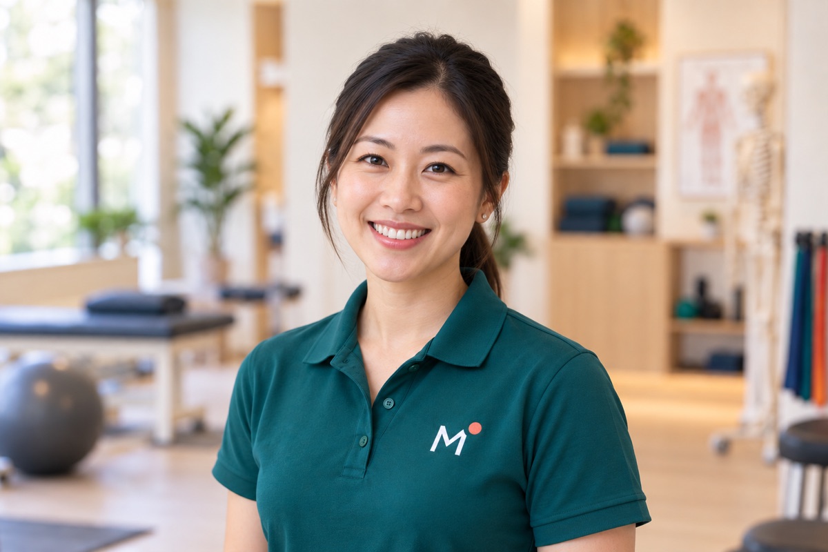 Wei Ling Tan, Physiotherapist at Meridian, in a teal Meridian uniform
